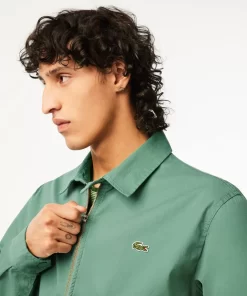 Veste Zippee Courte Unie En Gabardine De Coton Bio | Lacoste Best Sale